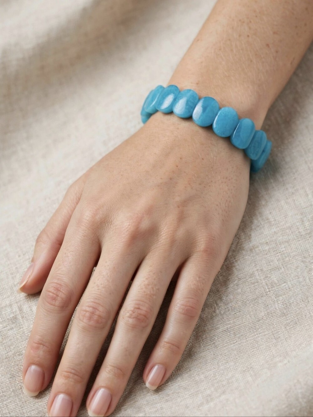 NATURALStone Blue Beaded Stretch Bracelet - Unbranded